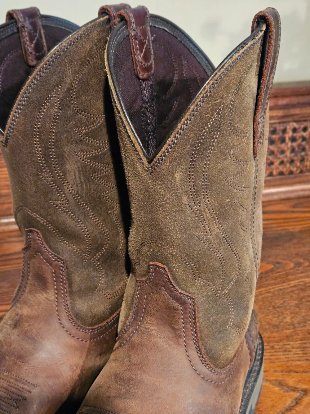 Ariat Groundbreaker Pull-On Western Work Boots Brown Leather Men’s Size 9D - Picture 6 of 12
